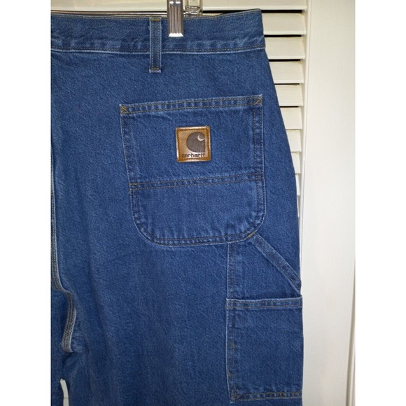 Carhartt Work Fit Dungaree Jeans Tag Size 40X30 (Measures 38X30) B137DST  NEW - Picture 6 of 11